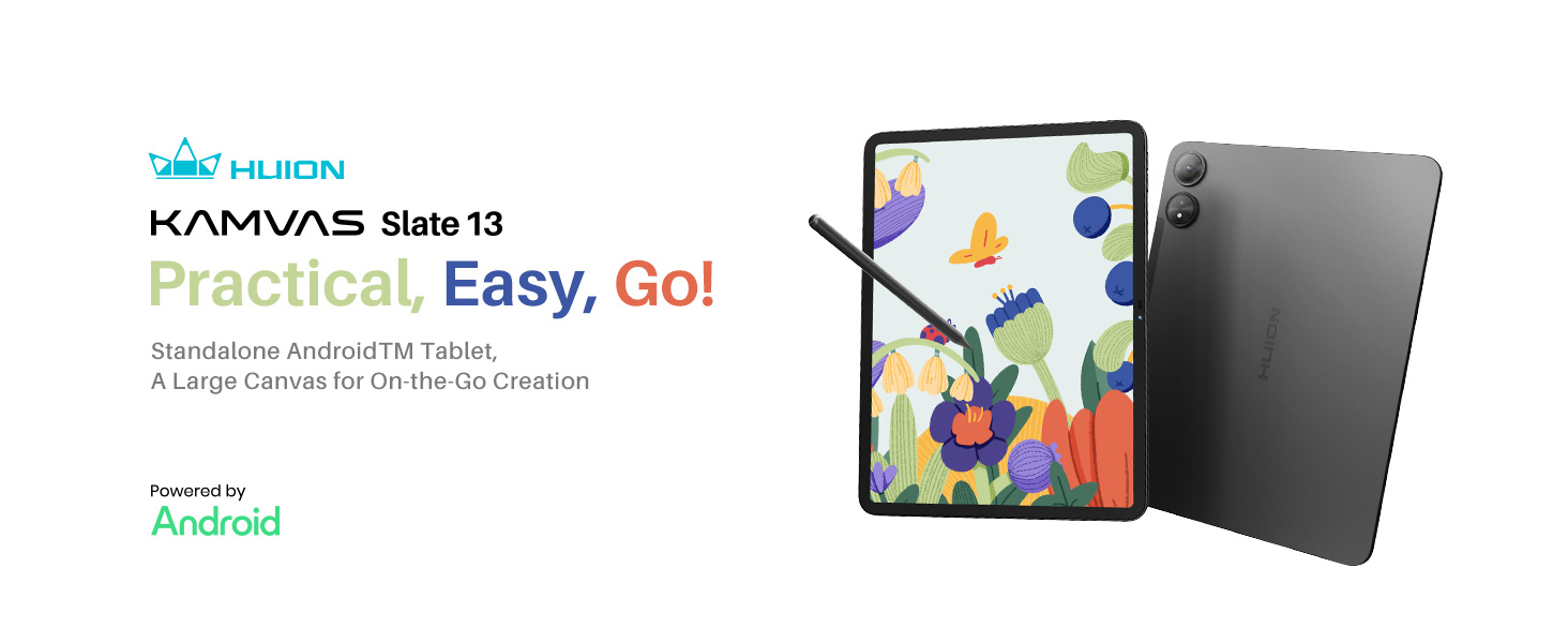 HUION Kamvas Slate 13 Standalone Drawing Tablet, 12.7 Inch No